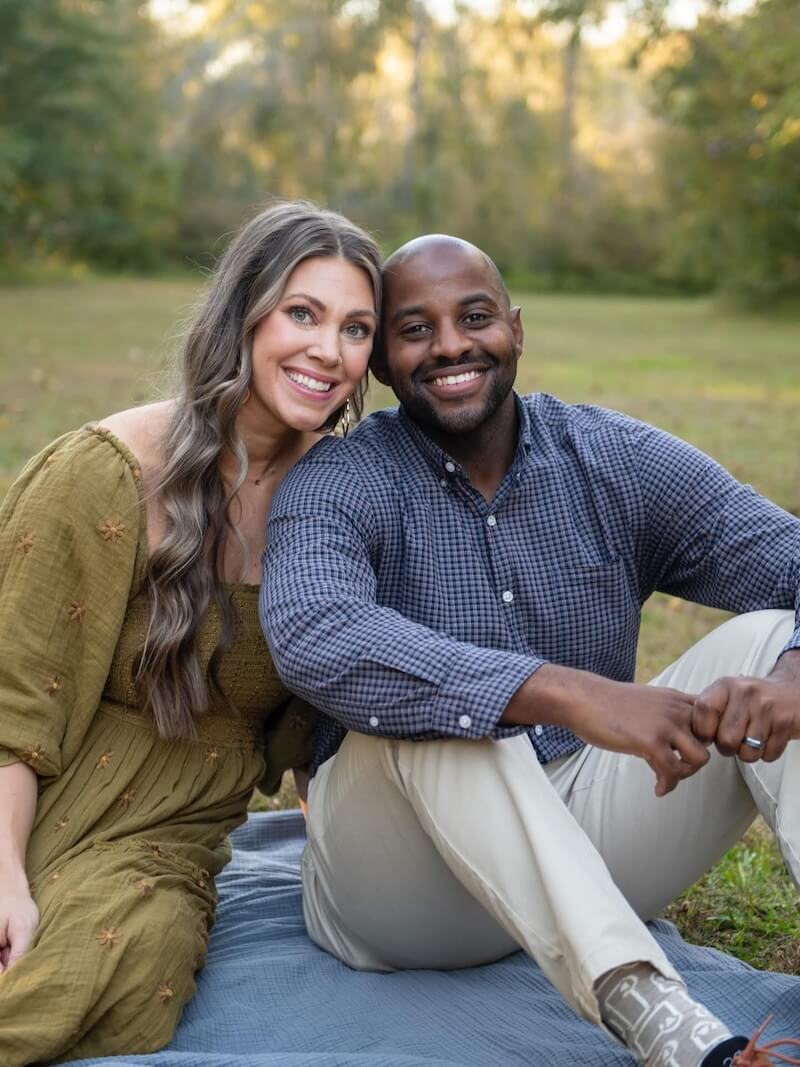 A happy couple sharing a warm moment together